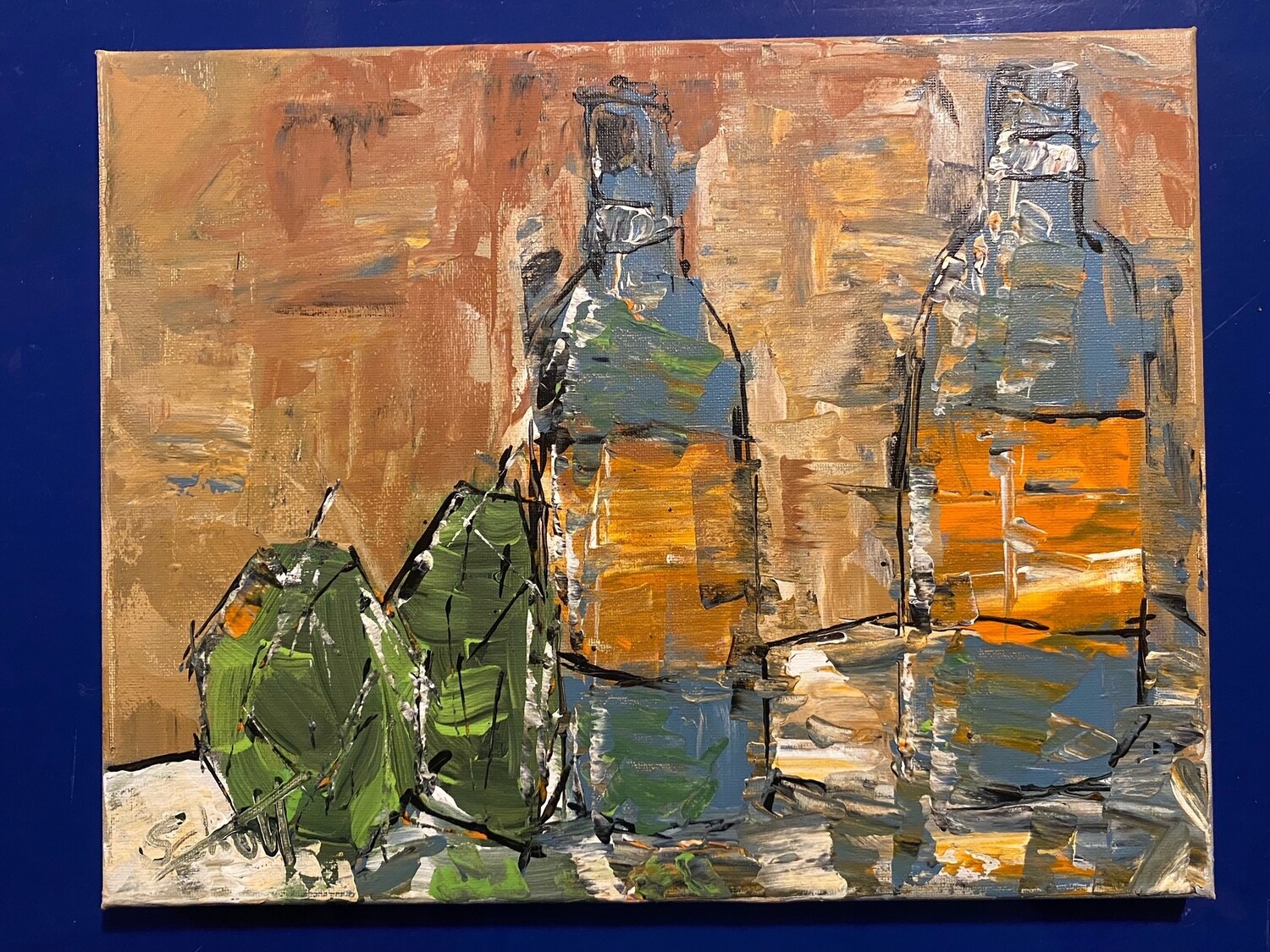 JERBEARS &quot;A PAIR OF PEARS WITH WINE&quot; PAINTING - NLA