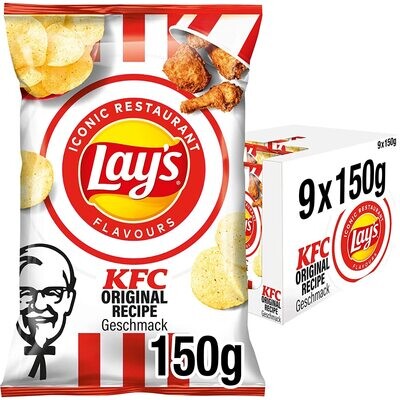Box of Lay&#39;s KFC Original Flavour Crisps 9 x 150g