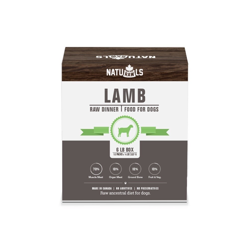 Naturawls Dog Frozen - Raw Lamb & Veggie 6lbs (12pks)