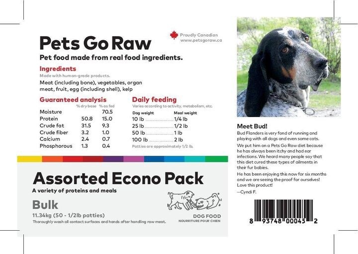 Pets Go Raw Econo Pack 25lbs
