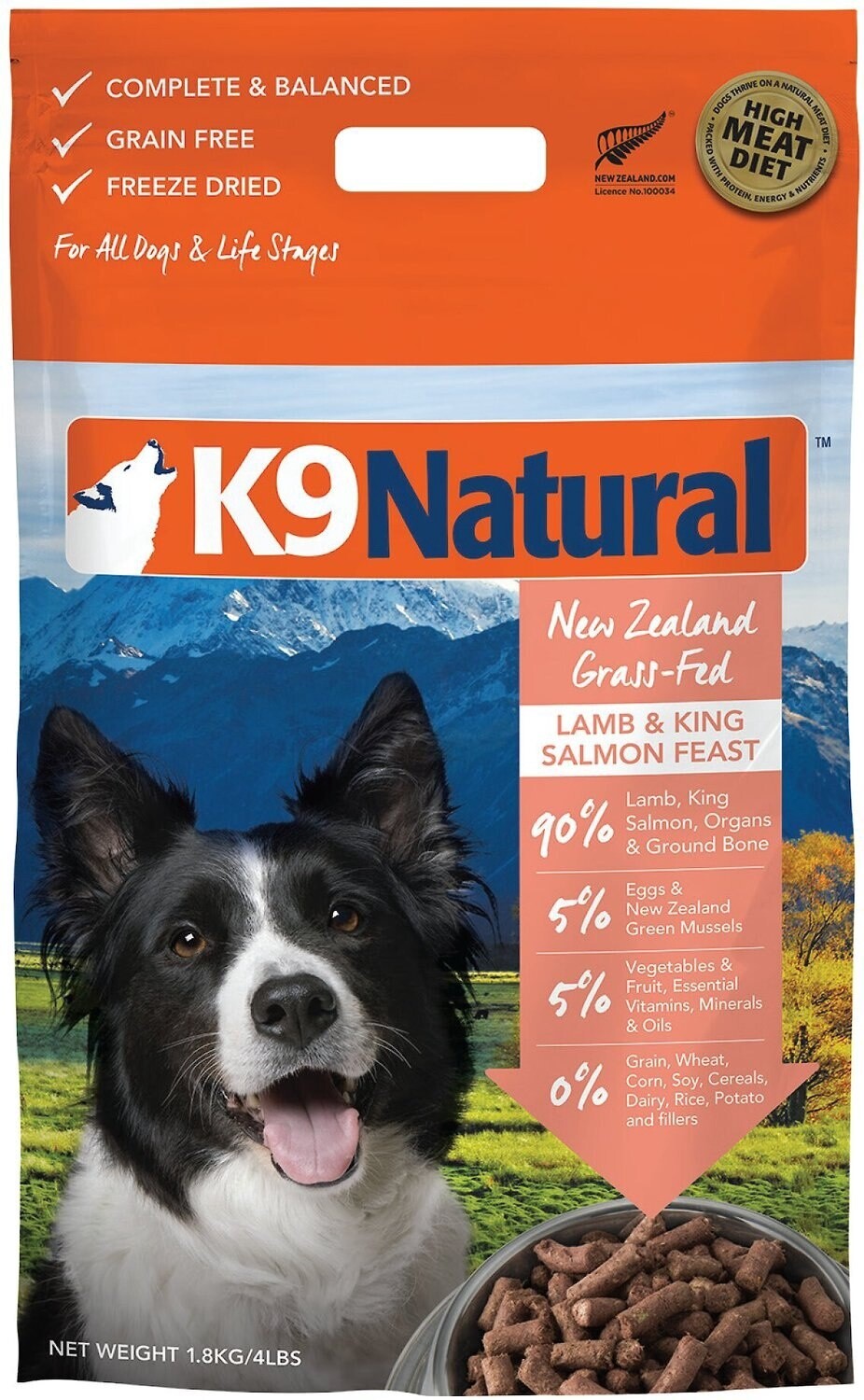 K9 Natural Lamb & King Salmon Feast Freeze-Dried 1.8kg/4lbs