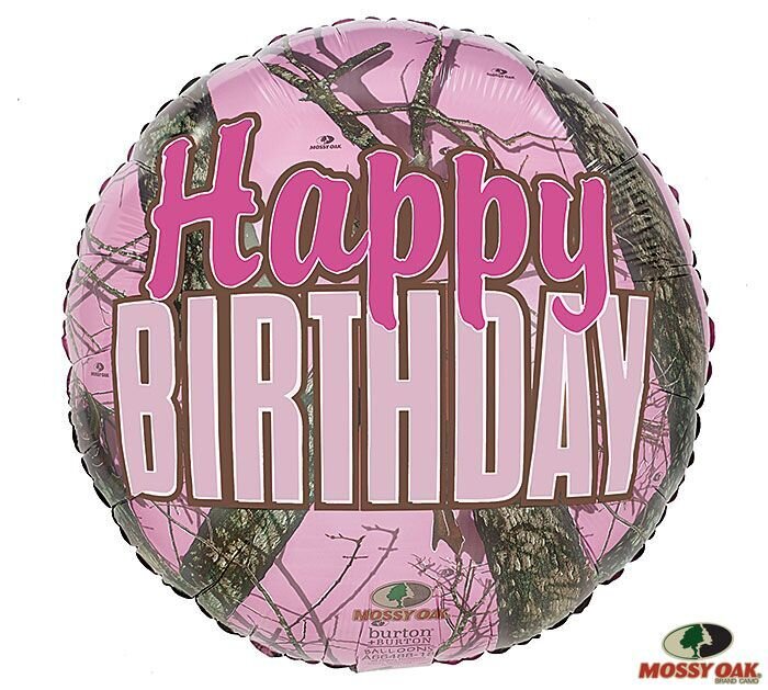 Pink Mossy Oak Birthday Balloon