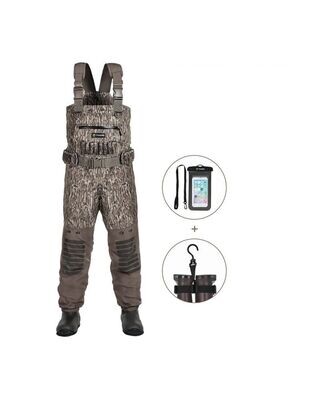 TideWe Breathable Insulated Chest Waders, 1600G Waterproof Bootfoot Duck Hunting Waders with Steel Shank Boots