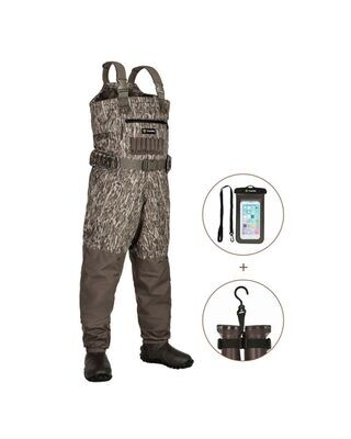 TideWe Breathable Insulated Chest Waders, 1200G Waterproof Bootfoot Duck Hunting Waders with Steel Shank Boots