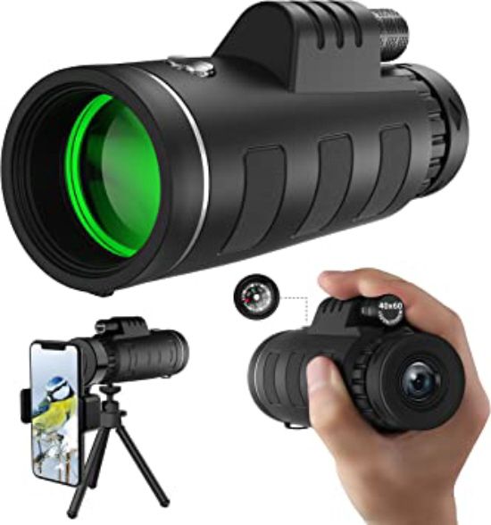 MUYVREN LD006-00A-8 40x60 High Definition Monocular Telescope with Phone Adapter