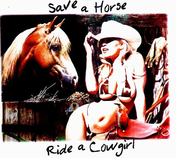 Save a Horse Ride a Cowgirl Adult T Shirt
