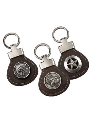 Weber's Leather Key Ring and Fob with Concho