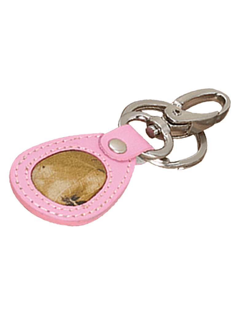 Weber's Pink Leather-Camo Key Ring and Fob