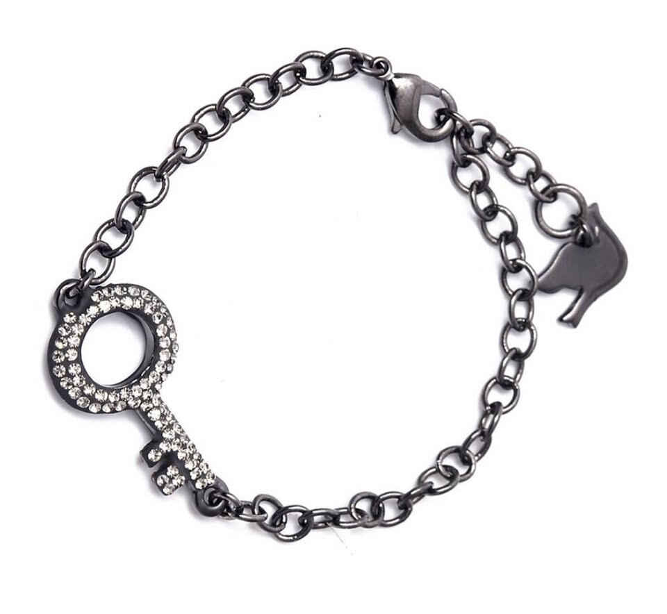 Crystal Key Bracelet BLACK
