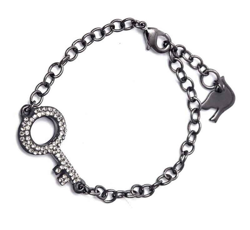 Crystal Key Bracelet BLACK