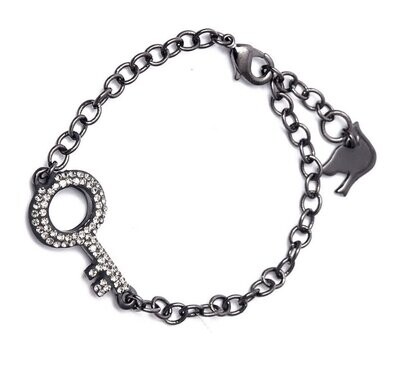 Crystal Key Bracelet BLACK