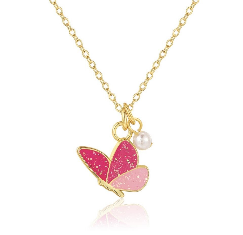 Sweet Petite Necklace- Glitter Butterfly Dreams