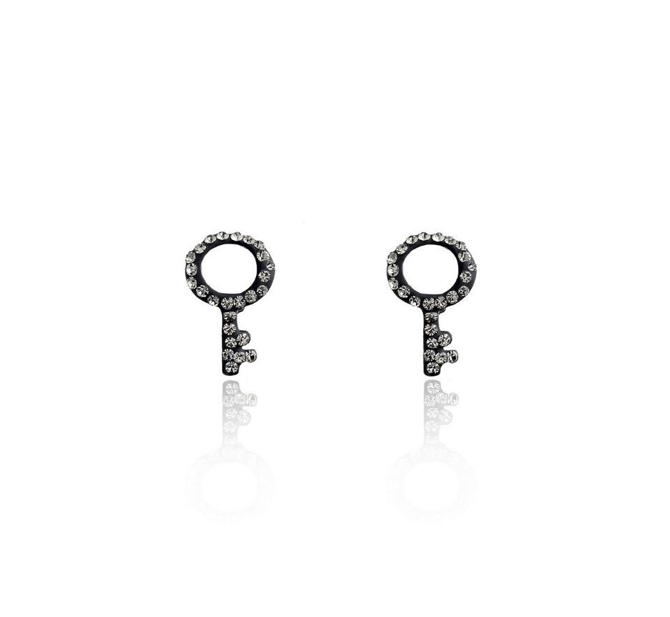 Crystal Key Earrings