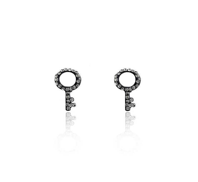 Crystal Key Earrings