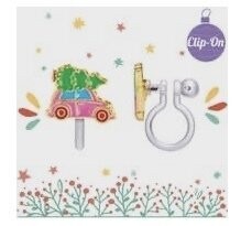 CLIP ON Christmas Tree Shopping Cutie Earrings