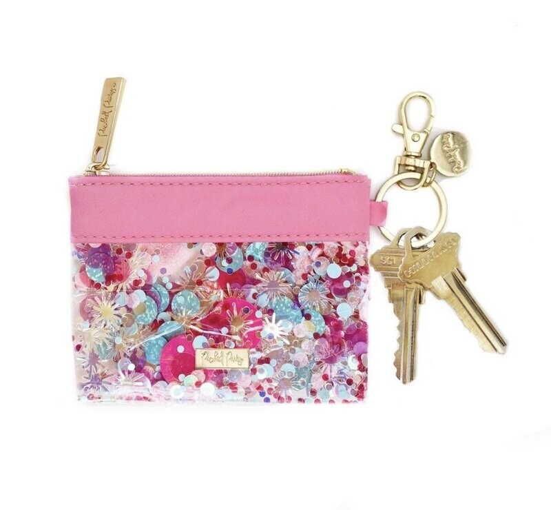 Think Pink Confetti Keychain Wallet