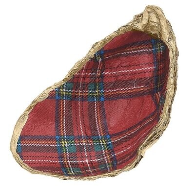Christmas Kim's Decoupage Oyster Ring Dish in Red & Green