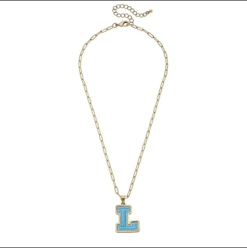 Stuck on You Embroidered Initial Patch Necklace -