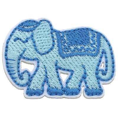 Stuck on You Small Elephant Patch in Aqua & Blue