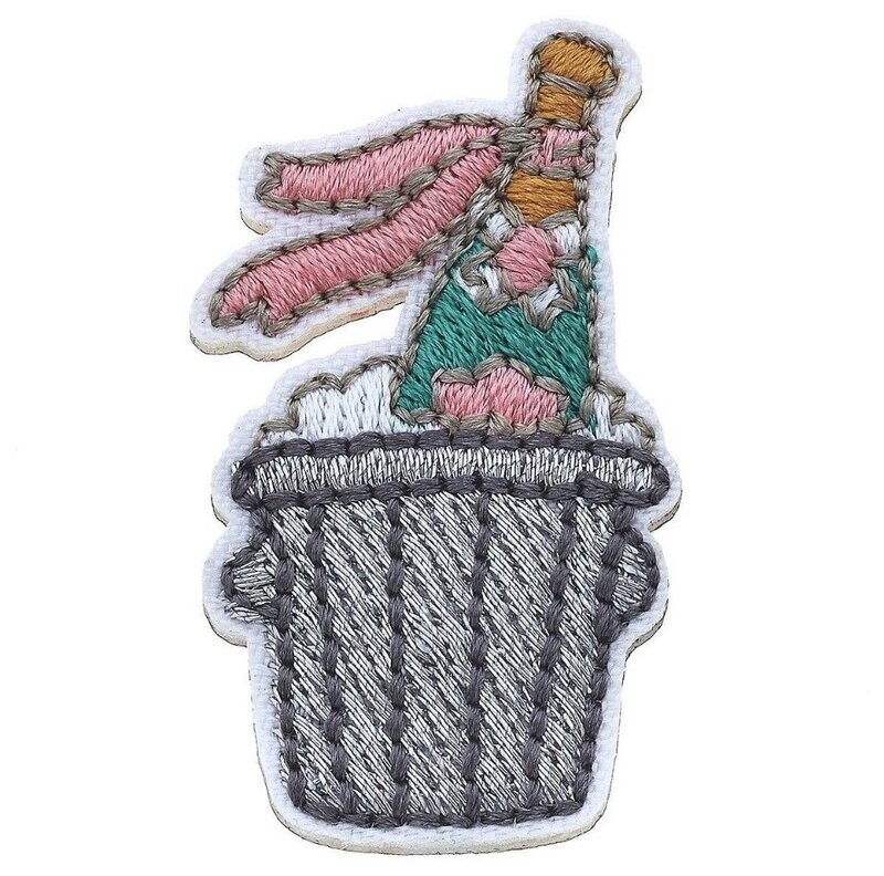 Stuck on You Small Champagne Bottle Patch in Green & Gold
