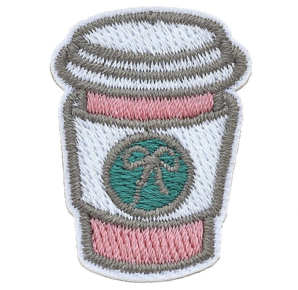 Stuck on You Small Latte Patch in Pink & Green