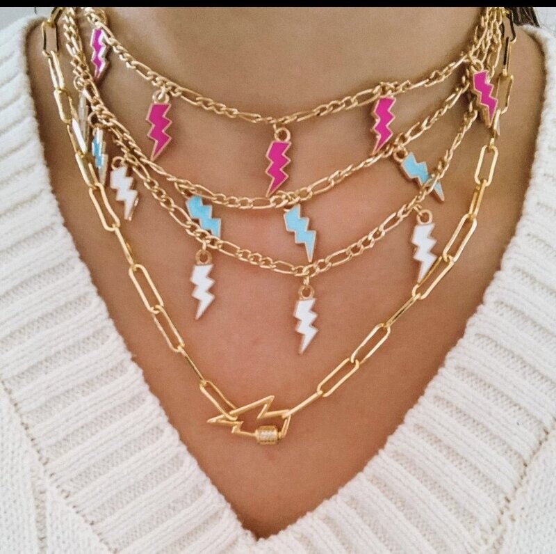 Lauren's Lightning Pink/Purple Necklace