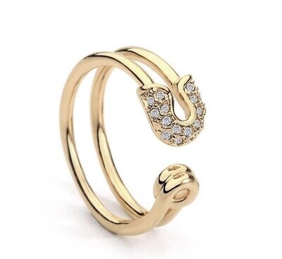 Heather Safety Pin Ring