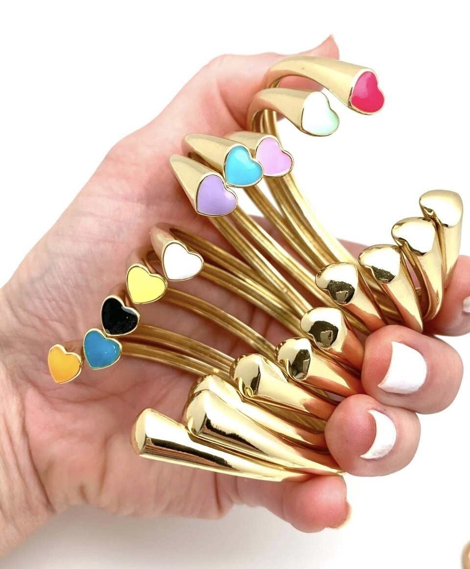 Katie's Heart Bangle, Color: Orange