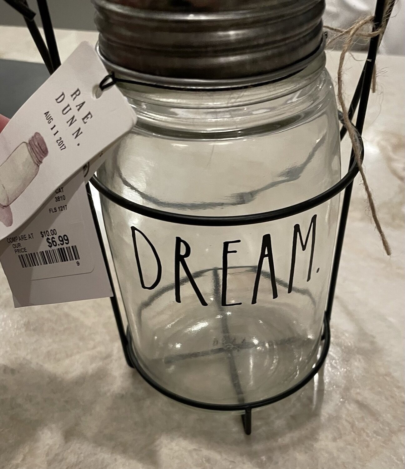 Rae Dunn Glass Mason Jar Lanyard DREAM