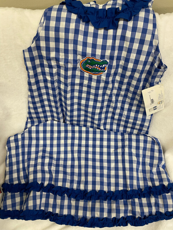 Checkered Blue & White Florida Gator Dress BRAND NEW (Vive La Fete) Size 12