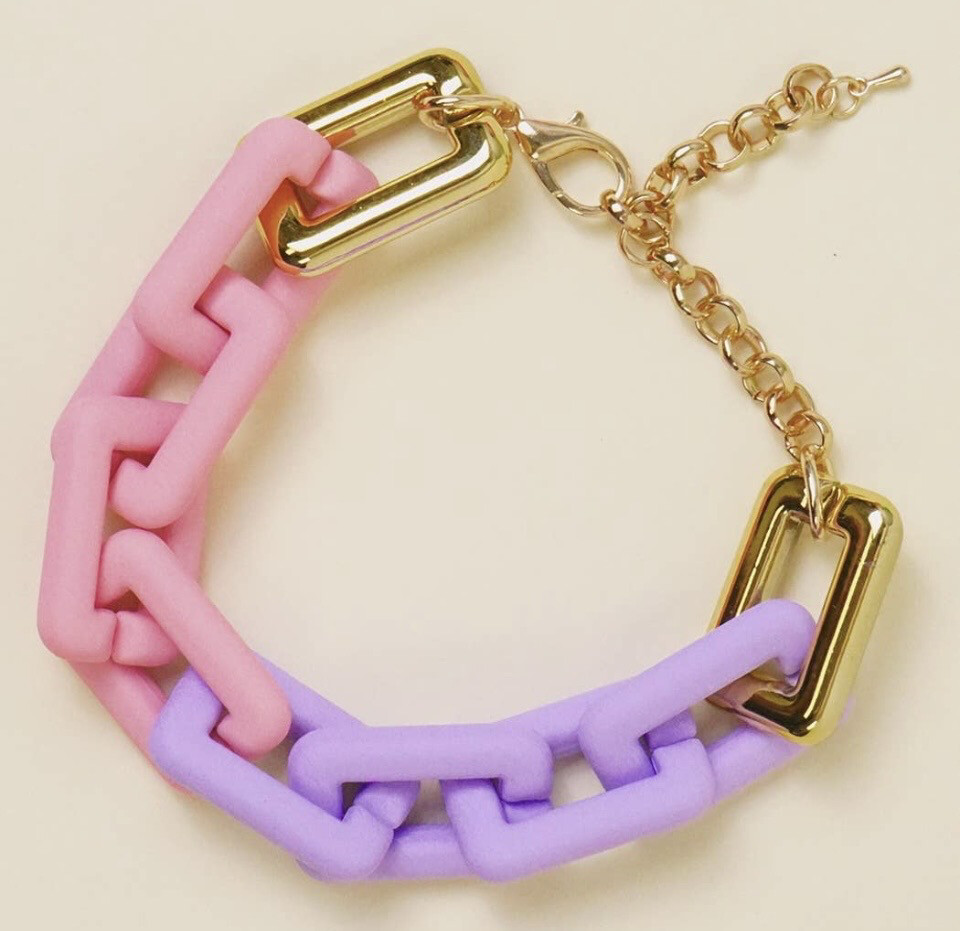 Pink & Purple Chain Bracelet