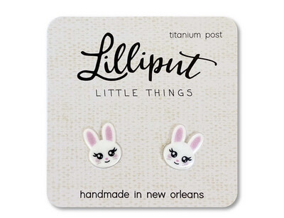 White Bunny Earrings