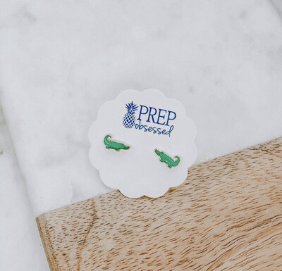 Gator Signature Enamel Stud Earrings