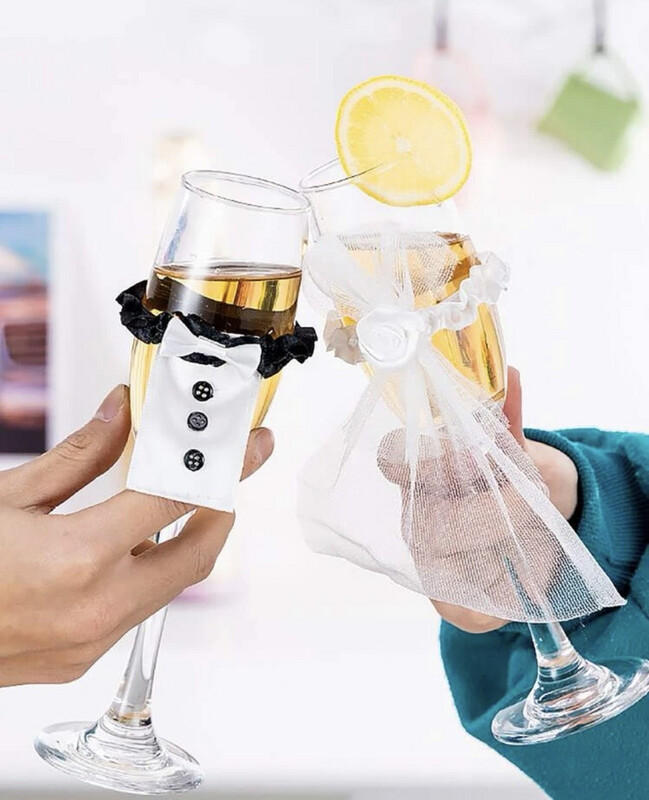 Bride & Groom Wine Marker Set