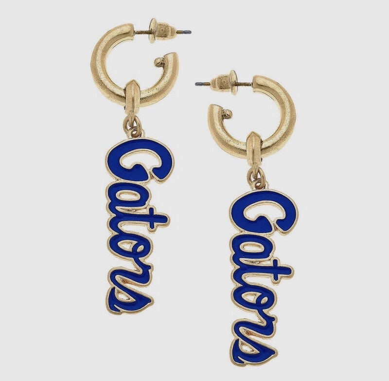 Florida Gators Enamel Drop
Hoop Earrings in Blue