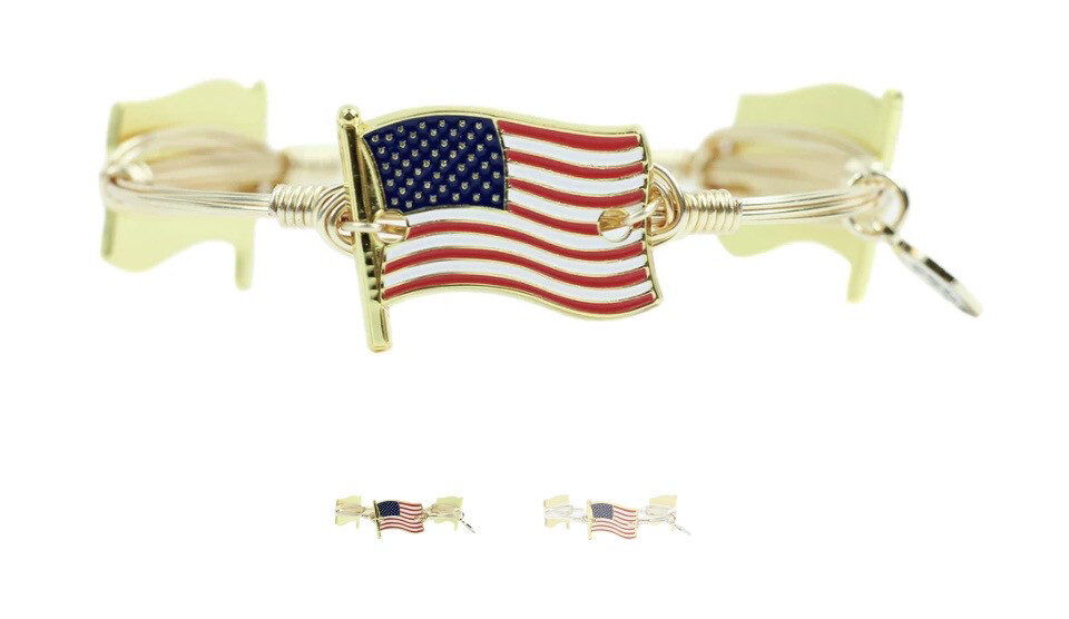America Flag Bangle Bracelet