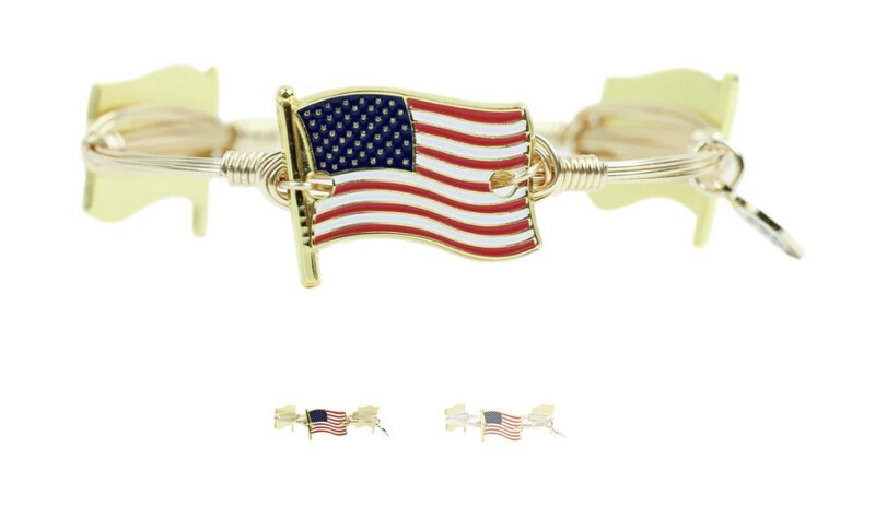 America Flag Bangle Bracelet