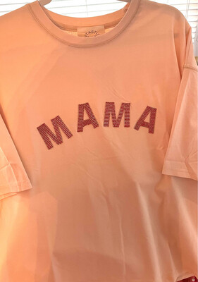 MAMA Oversized T-Shirt-Peach