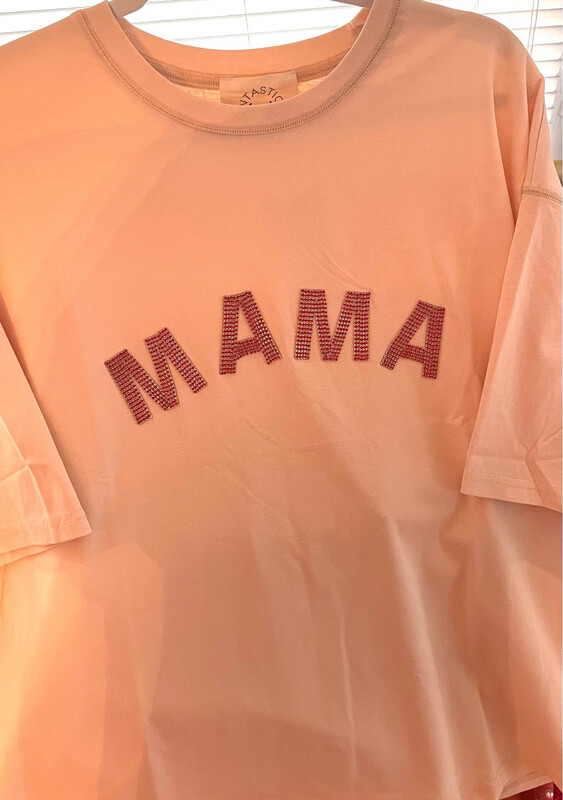 MAMA Oversized T-Shirt-Peach