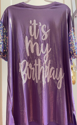 It's My Birthday Sequin Shirt Dress