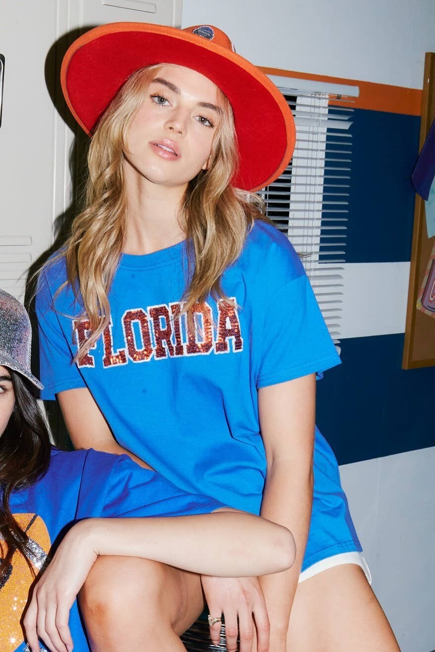 Game Day Sequin Florida T-Shirt