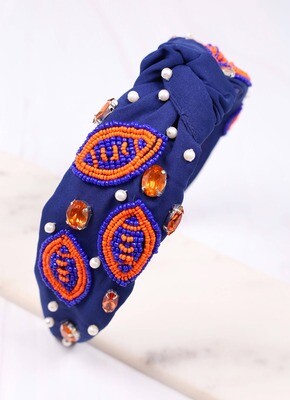 Free Catch Football Headband Orange & Blue