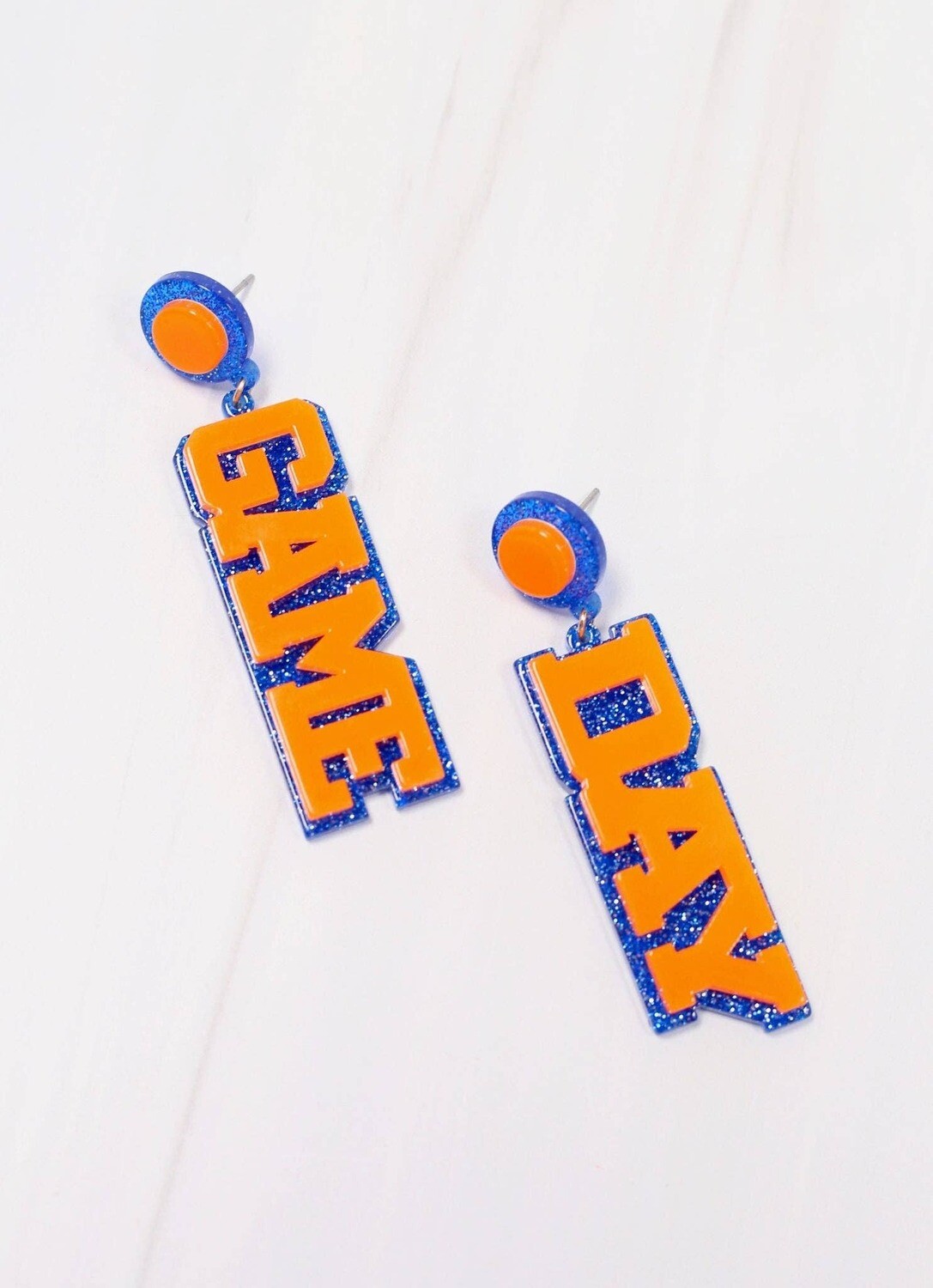 Game Day Drop Earring BLUE ORANGE