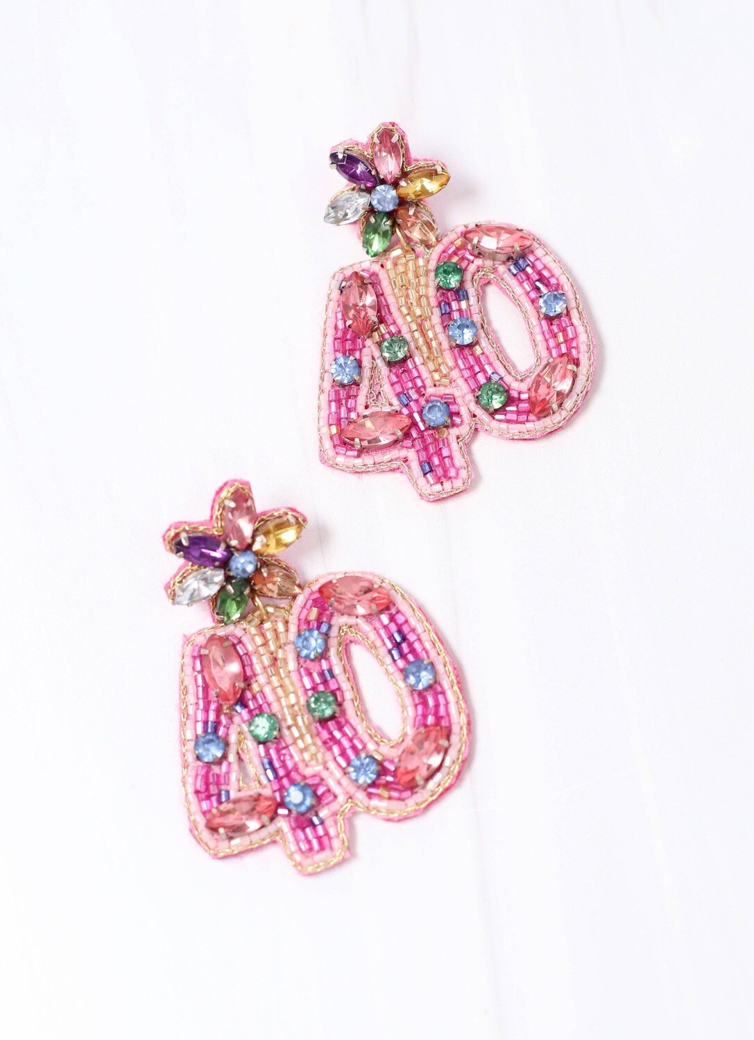 40th Birthday Earring PINK MULTI