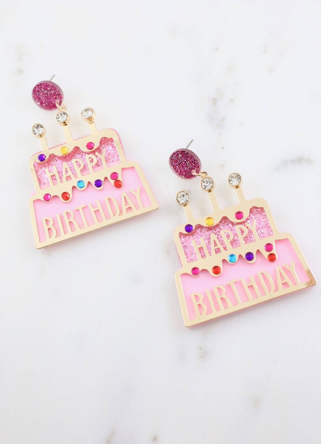 Happy Birthday Cake Earring PINK