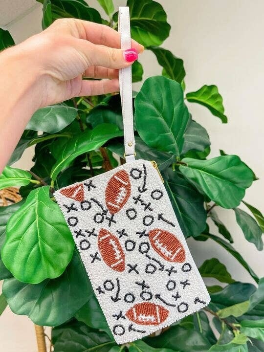 Football Plays Beaded Wristlet