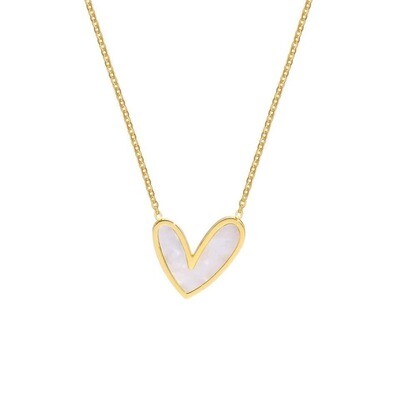 Abigail Mother Of Pearl Heart Necklace