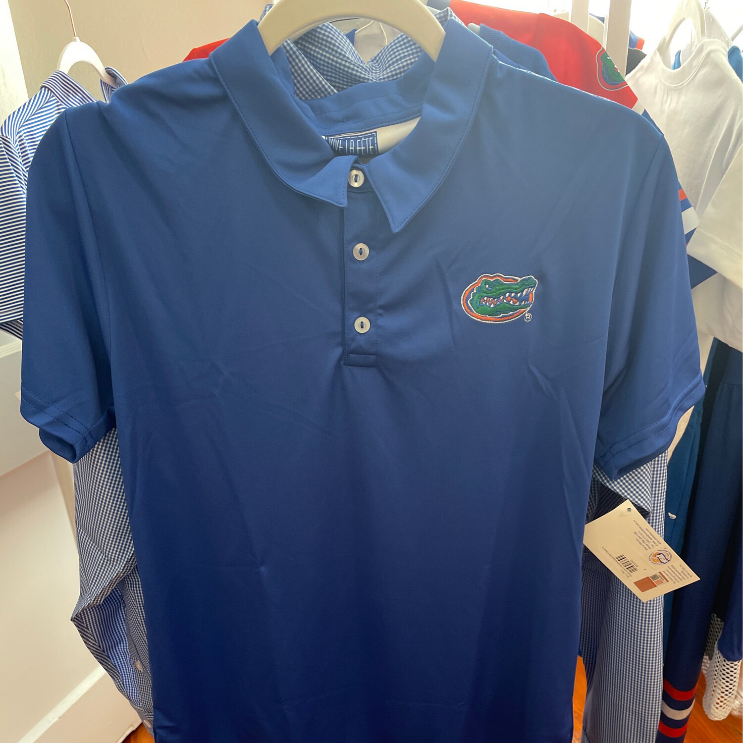 Florida Gators Embroidered Royal Short Sleeve Polo Shirt (NEW)