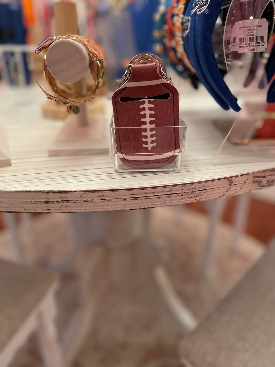 Football Hand Sanitizer Holder Keychain