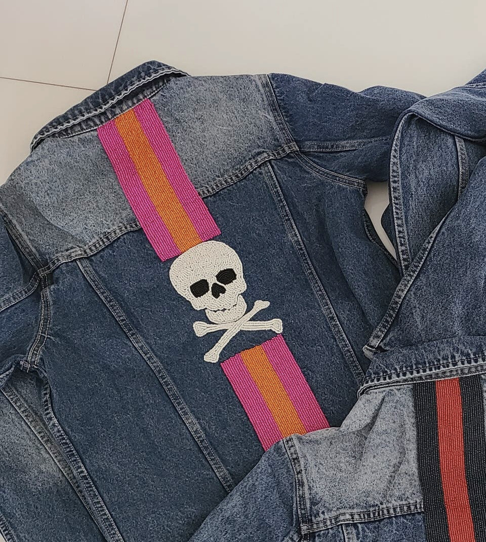Skull Beaded Denim Jacket